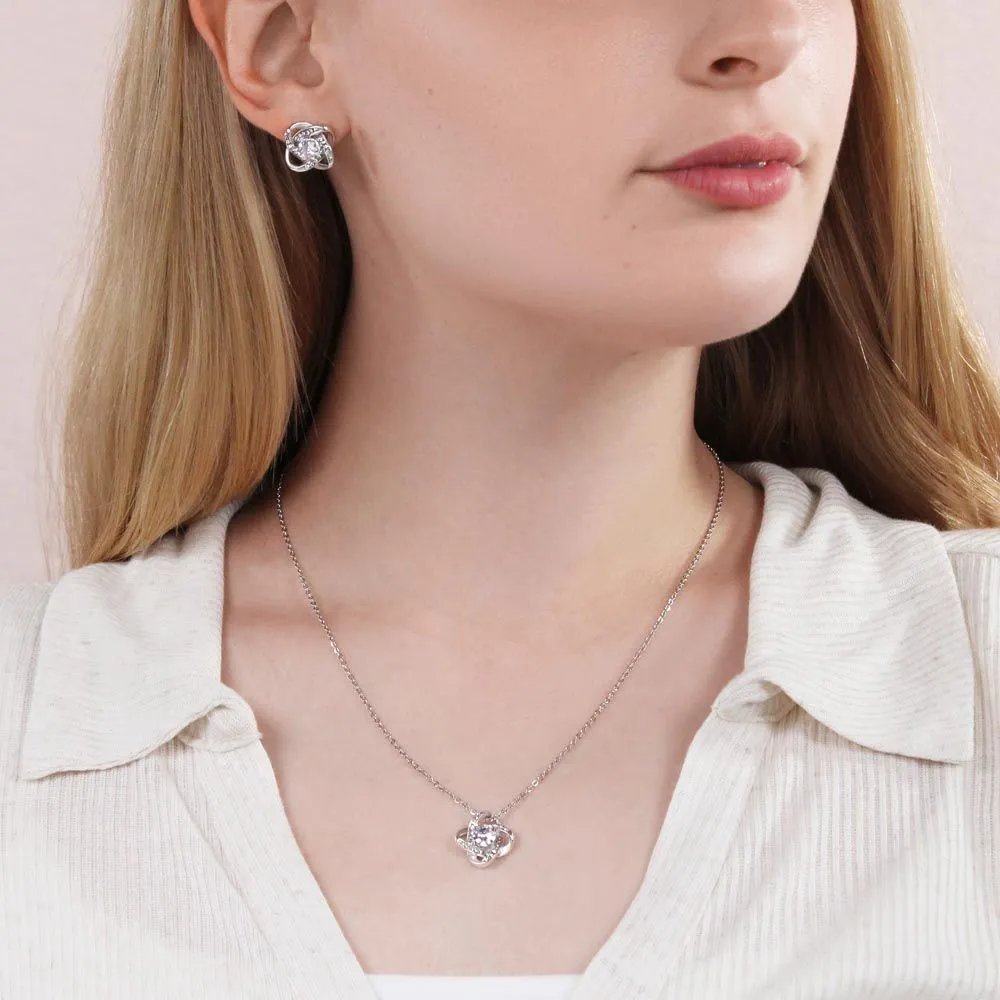 Custom Happy Mothers Day 03 14k White Gold Interlocking Heart Pendant Necklace Jewelry Gifts For Mom Wife Grandma Auntie