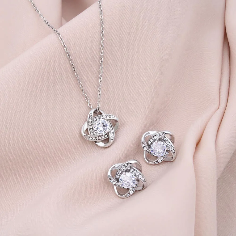 Custom Happy Mothers Day 03 14k White Gold Interlocking Heart Pendant Necklace Jewelry Gifts For Mom Wife Grandma Auntie