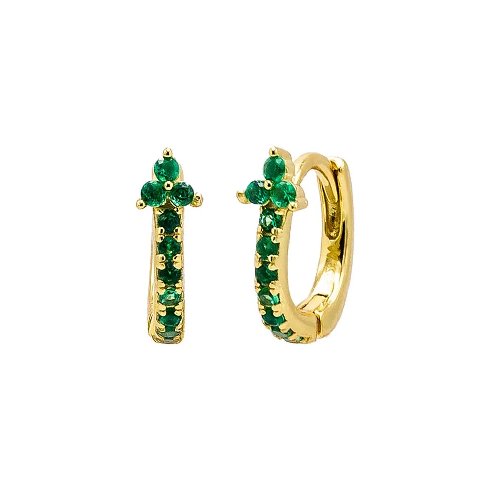 CZ Trio Cluster Huggie Earring