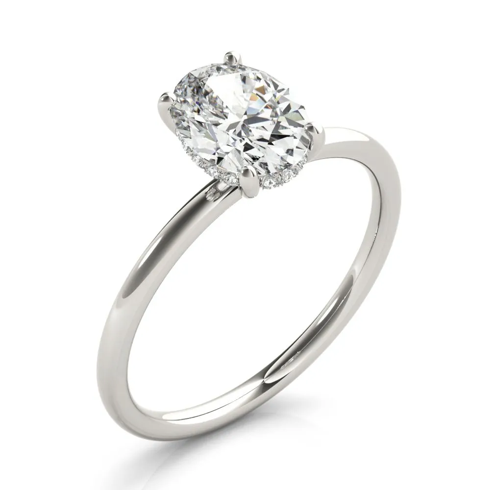 Dallas Solitaire Hidden Halo Engagement Ring