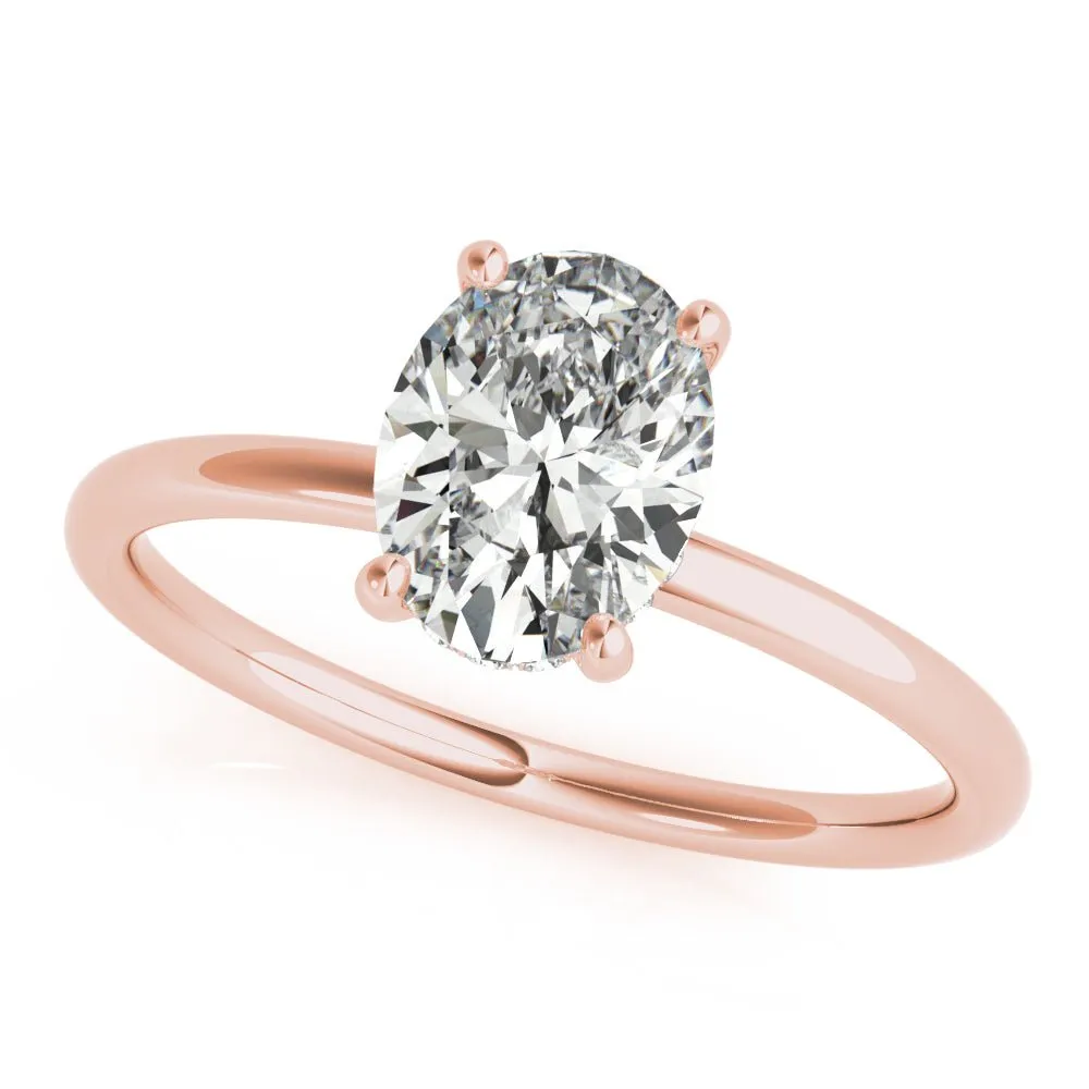 Dallas Solitaire Hidden Halo Engagement Ring