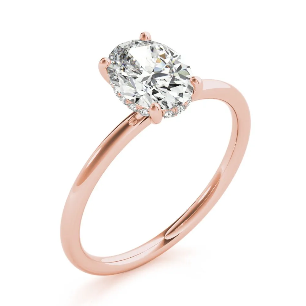 Dallas Solitaire Hidden Halo Engagement Ring