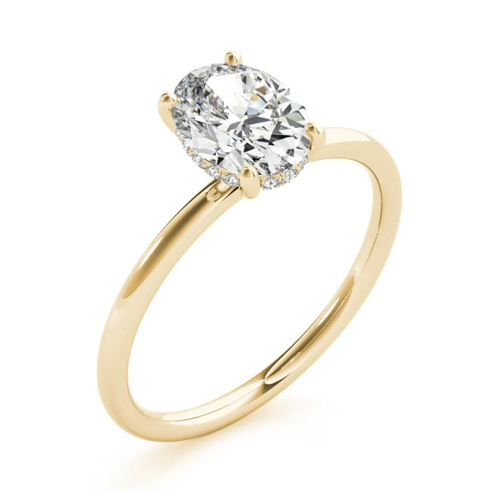 Dallas Solitaire Hidden Halo Engagement Ring
