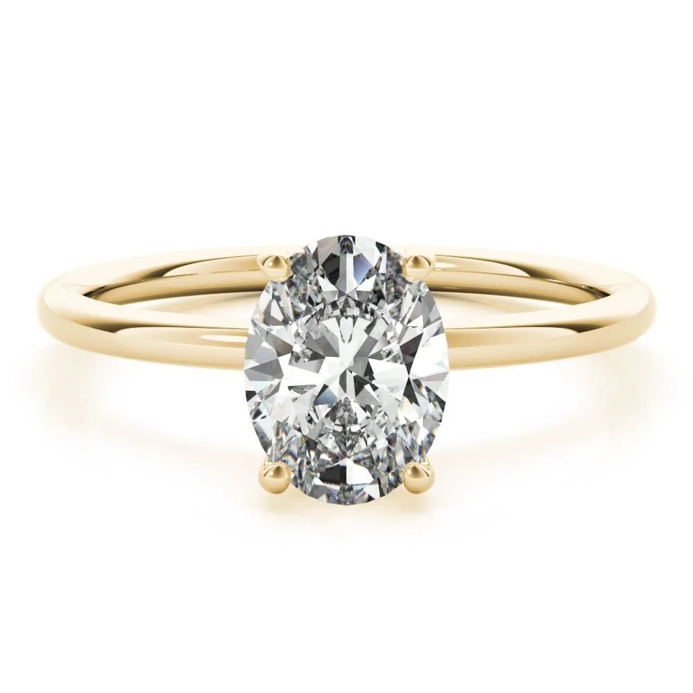 Dallas Solitaire Hidden Halo Engagement Ring
