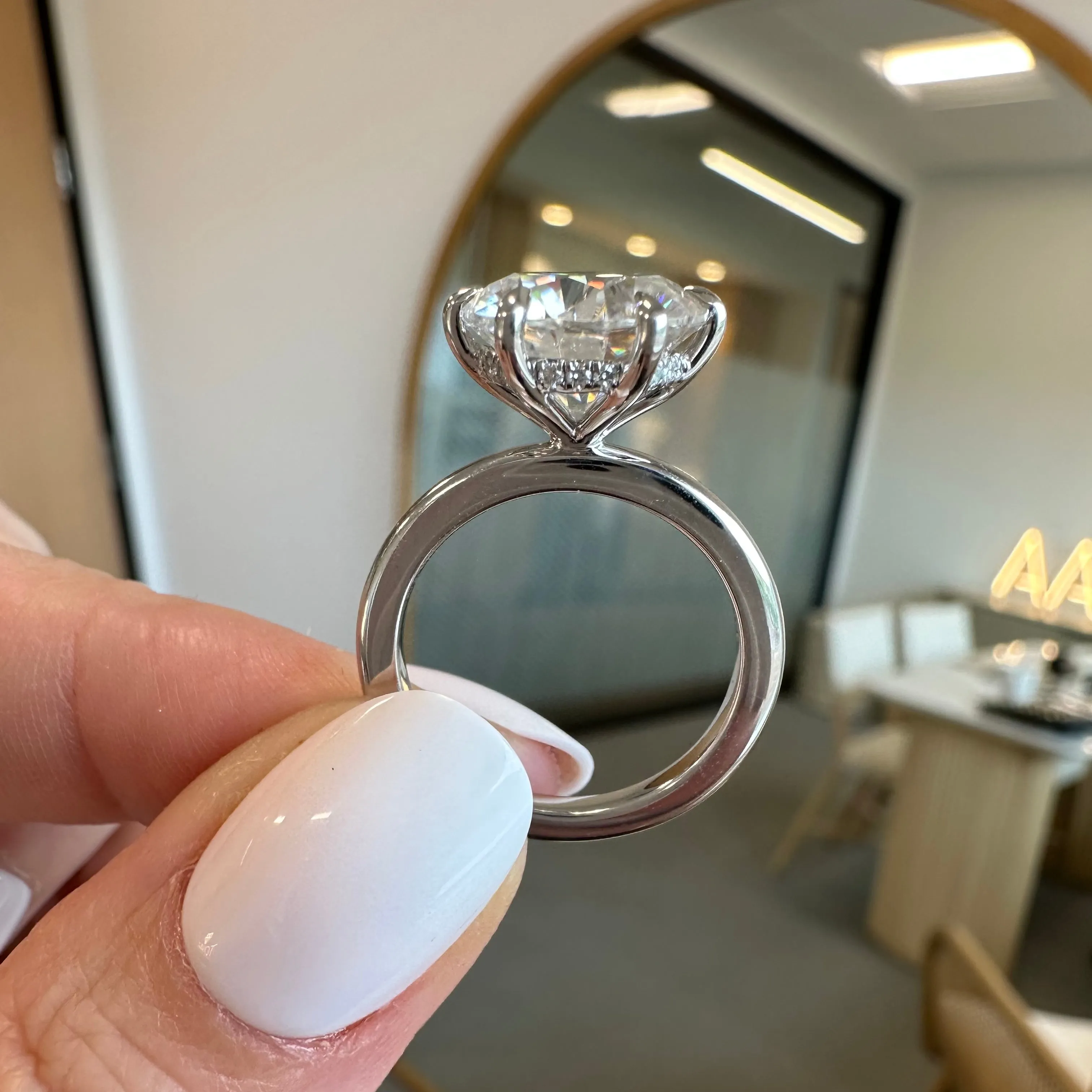 Danielle (4.5ct) Round Moissanite Ring ( ) Hidden Halo