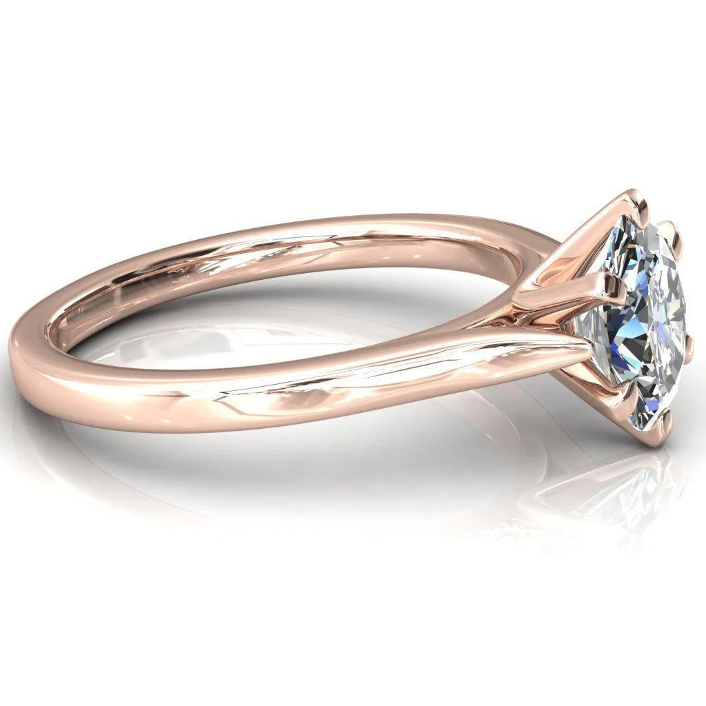 Darci Oval Center Stone 6 Prong Cathedral Solitaire Engagement Ring