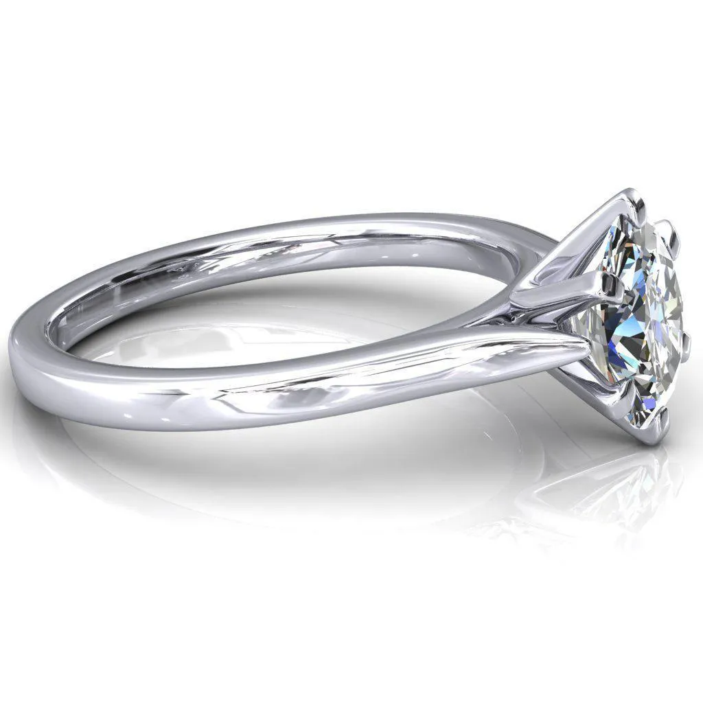 Darci Oval Center Stone 6 Prong Cathedral Solitaire Engagement Ring