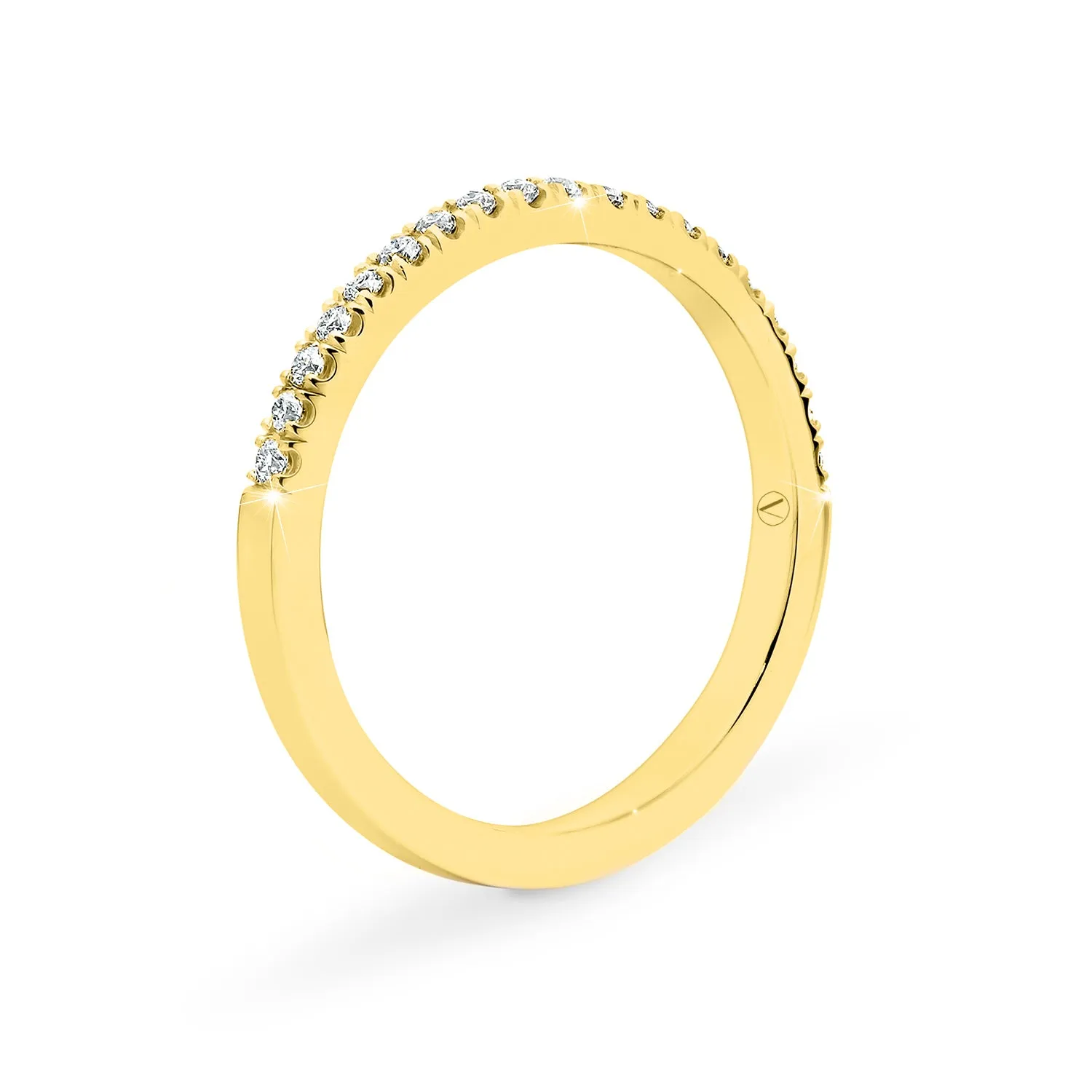DESTINY | Delicate "V" Split Diamond Ring in Yellow Gold (0.19ct tw.)