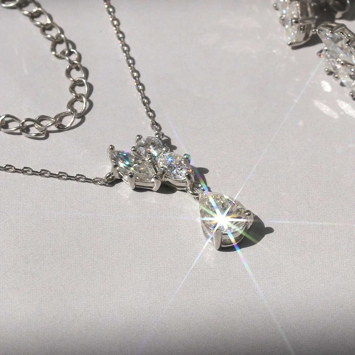 Dewdrop Brilliance Dangle Earrings & Necklace