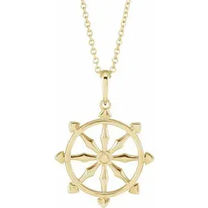 Dharmachakra Wheel 16-18" Necklace or Pendant 87587