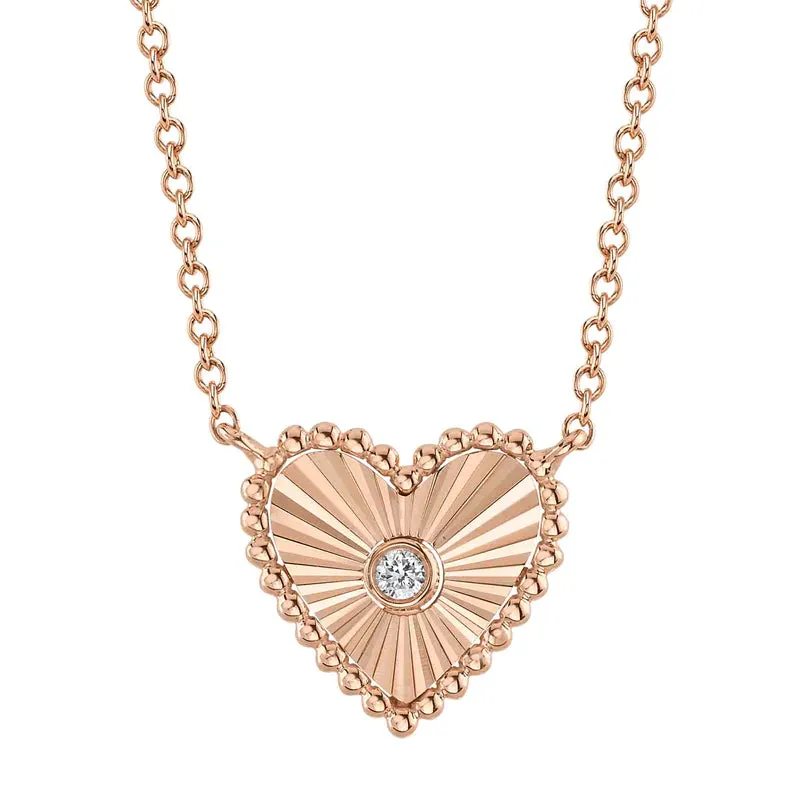 Diamond Bezel Heart Necklace