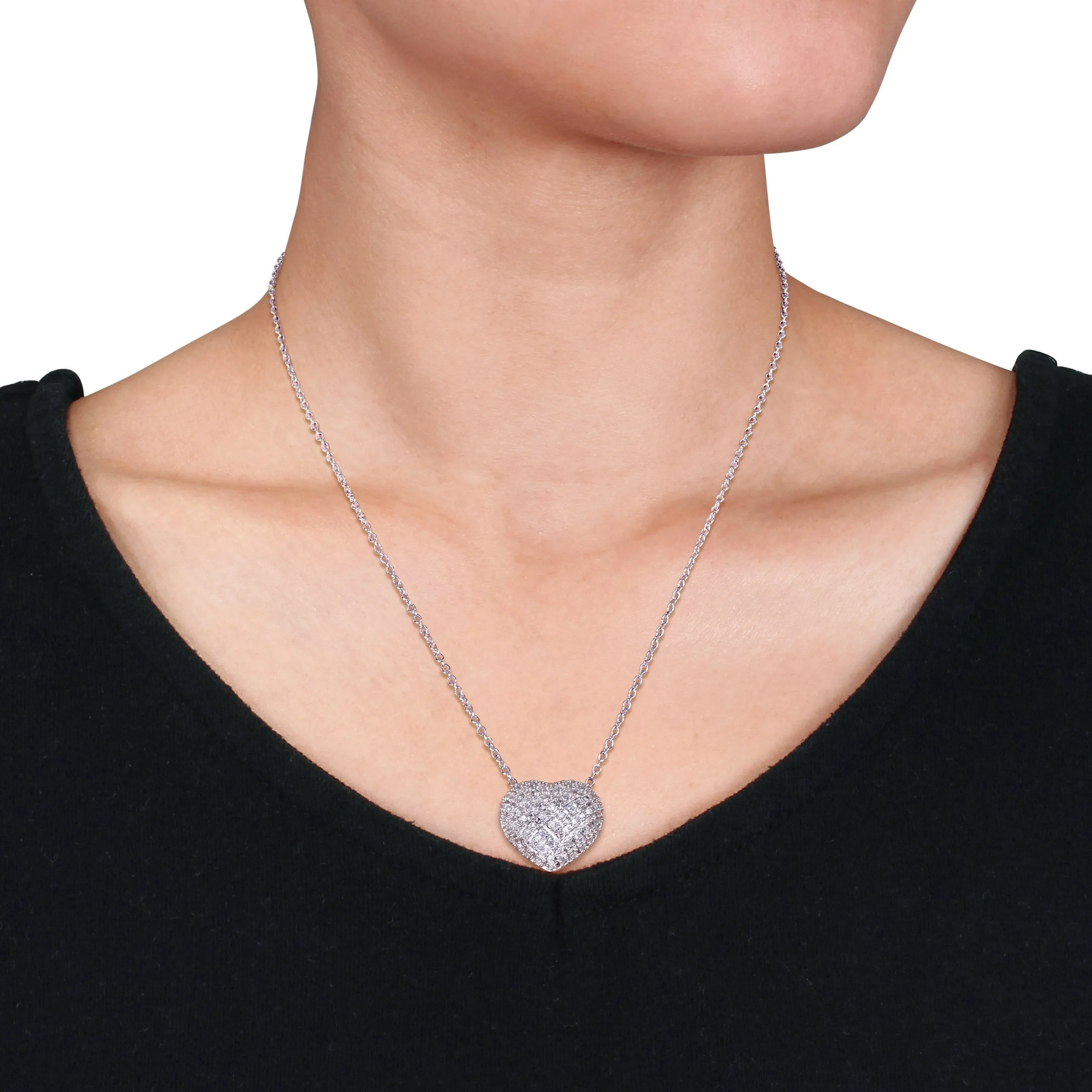 Diamond Clustered Heart Necklace