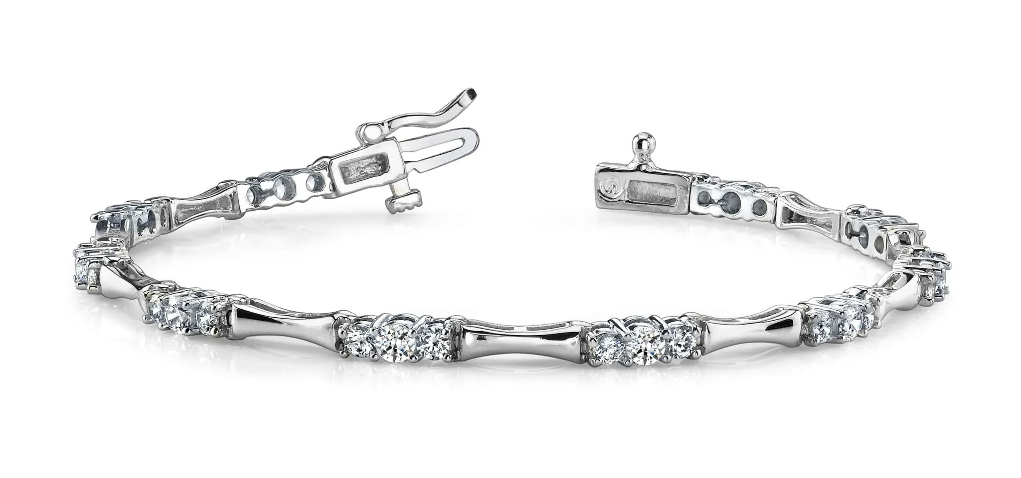 Diamond Column Link Diamond Bracelet with 2.00 ct.(finished) 2.5mm, 3mm