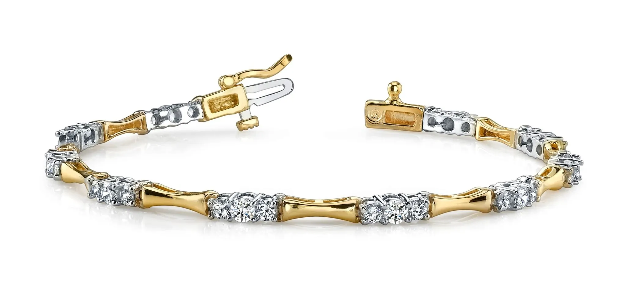 Diamond Column Link Diamond Bracelet with 2.00 ct.(finished) 2.5mm, 3mm