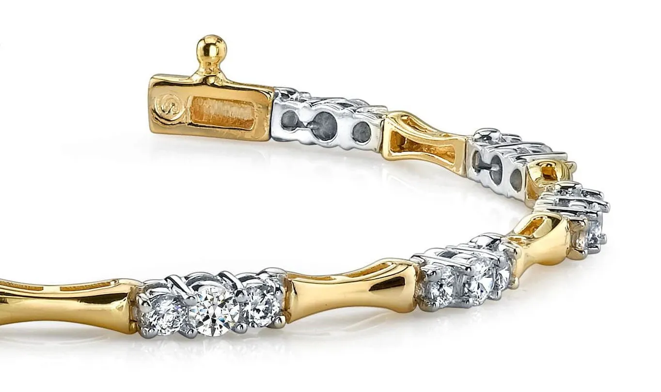 Diamond Column Link Diamond Bracelet with 2.00 ct.(finished) 2.5mm, 3mm