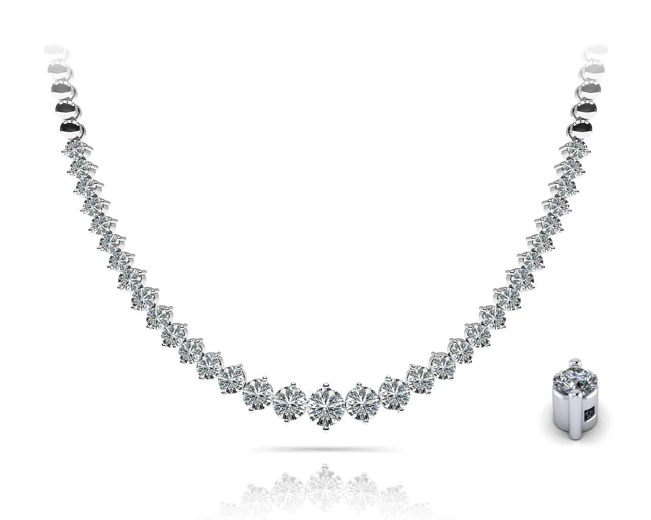 Diamond Crescendo Necklace With Shiny Diamond Links  with 5.04 ct.(finished)