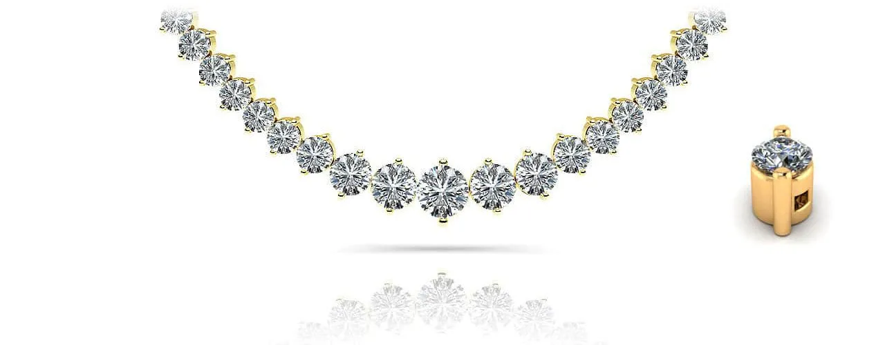 Diamond Crescendo Necklace With Shiny Diamond Links  with 5.04 ct.(finished)
