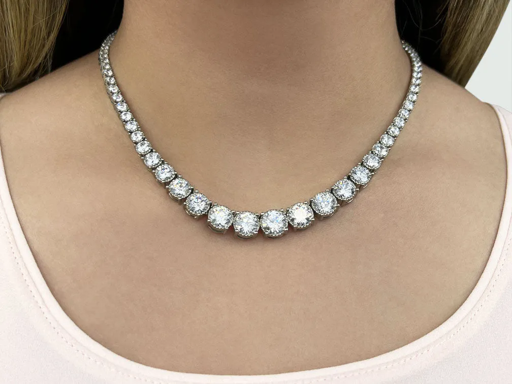 Diamond Crown Tennis Diamond Necklace with 6.00 ct.(finished)