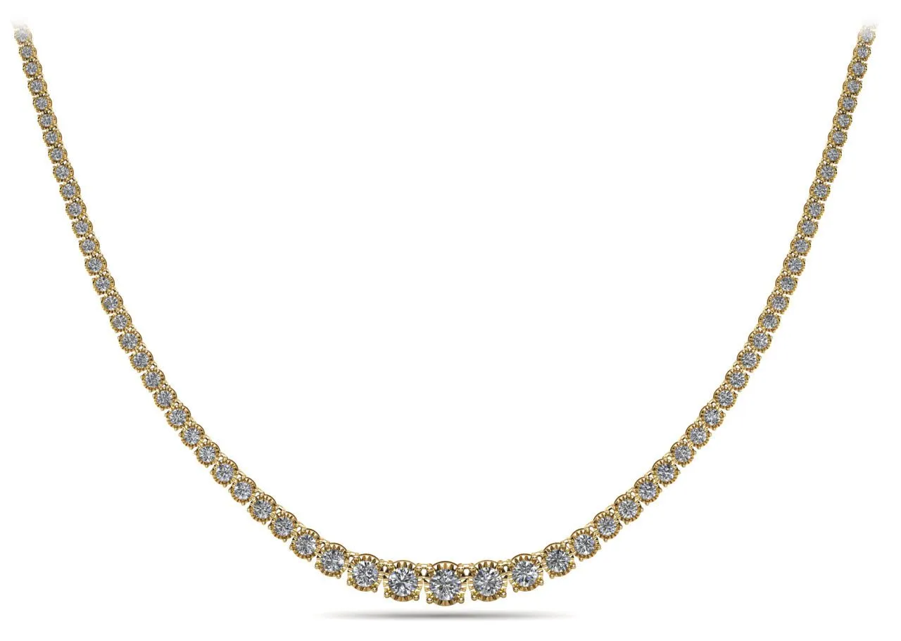 Diamond Crown Tennis Diamond Necklace with 6.00 ct.(finished)