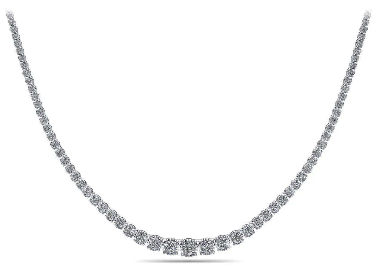 Diamond Crown Tennis Diamond Necklace with 6.00 ct.(finished)