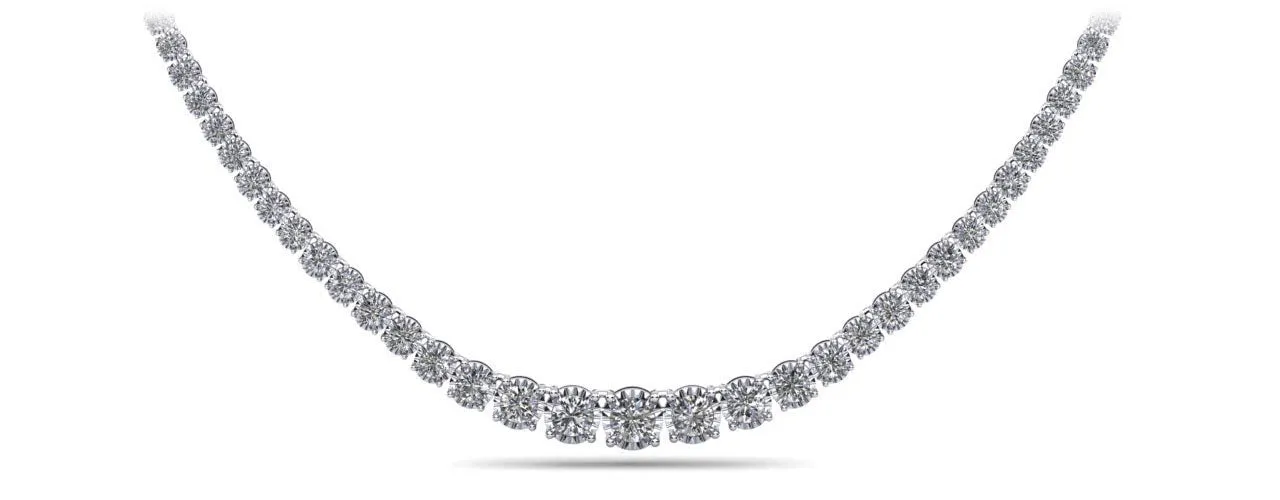 Diamond Crown Tennis Diamond Necklace with 6.00 ct.(finished)