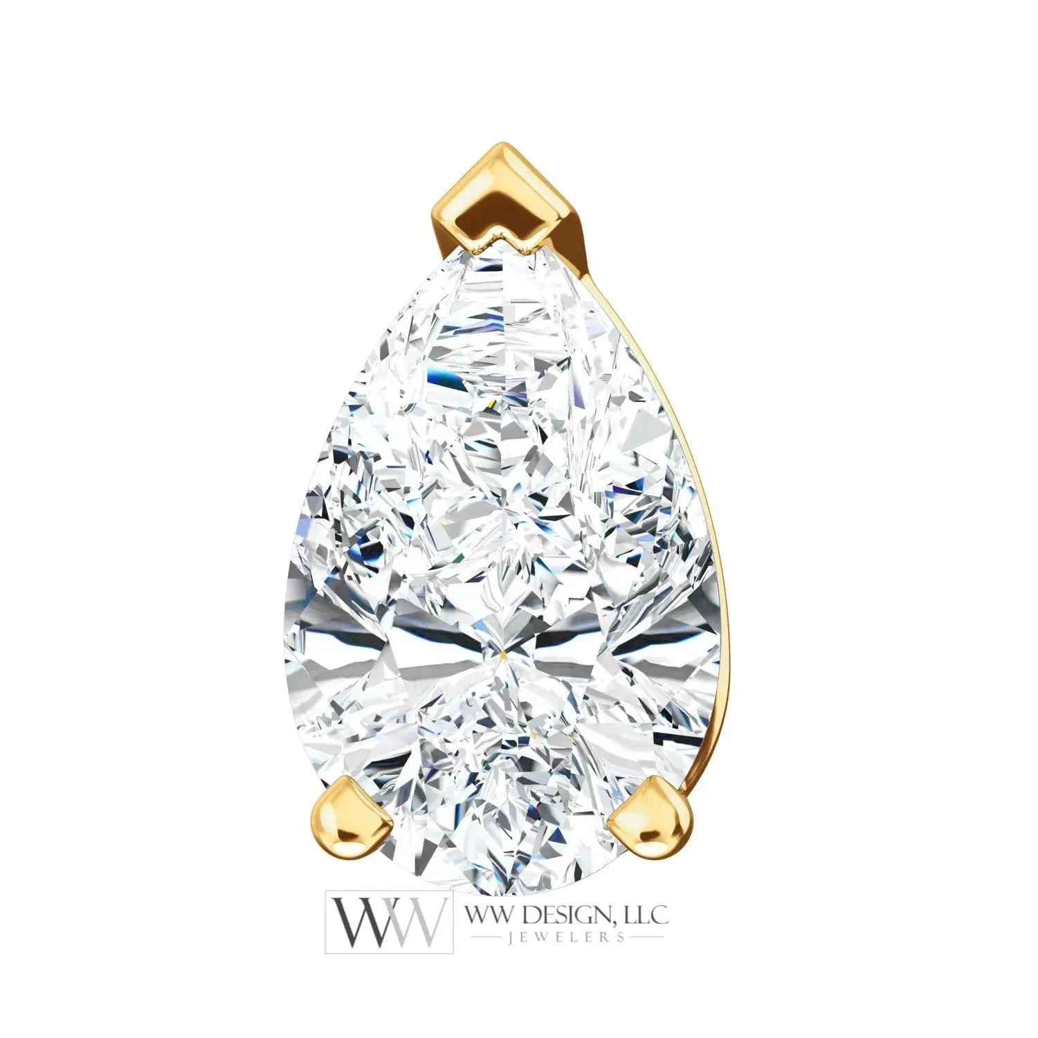 DIAMOND Earring Studs Pear 5x3mm 0.4 ctw (each 0.2cts) Genuine GHI VS - Post w/ 14k Solid Gold (Yellow, Rose, White) Silver, Platinum Studs