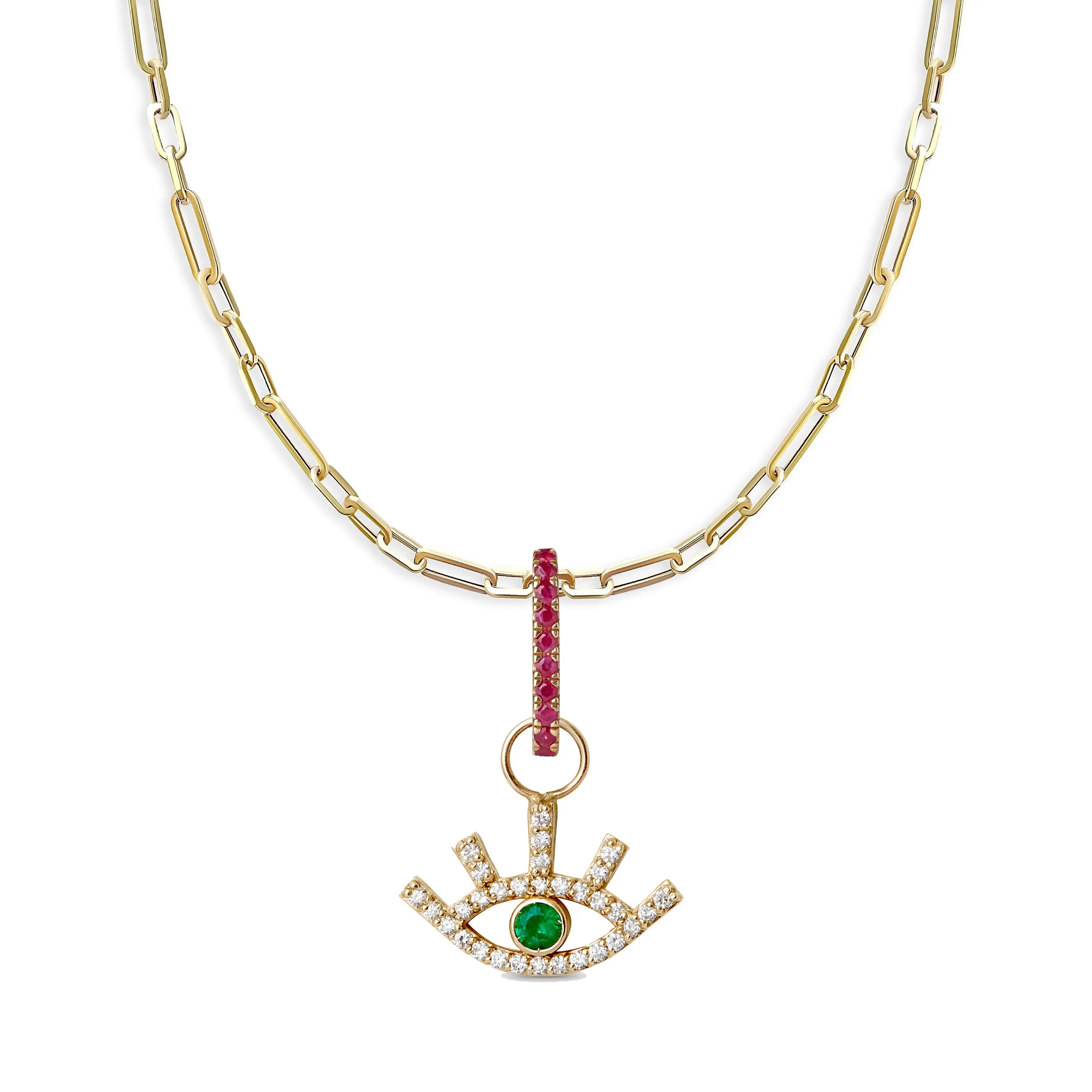 Diamond Emerald "Eye" Charm