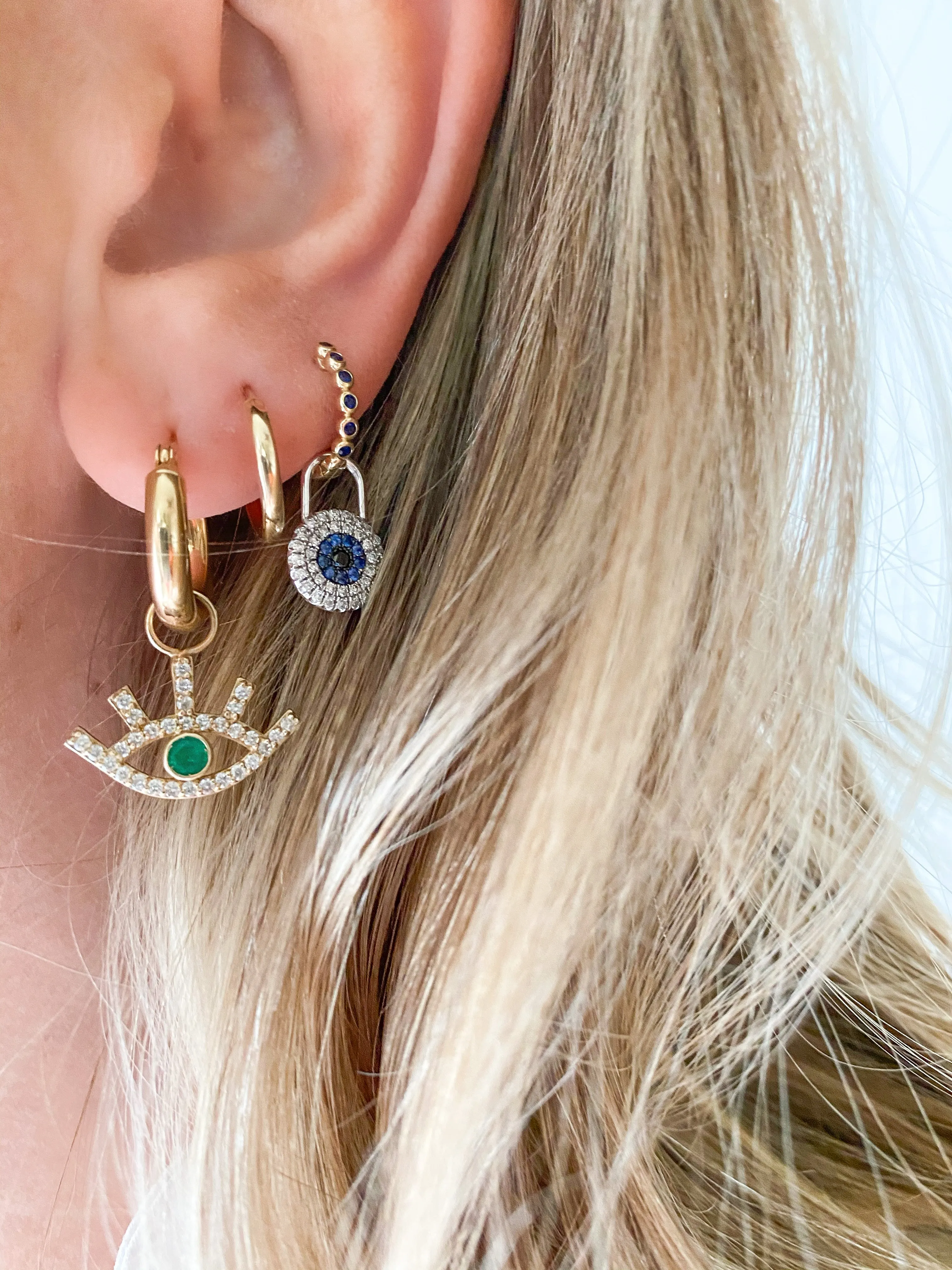 Diamond Emerald "Eye" Charm