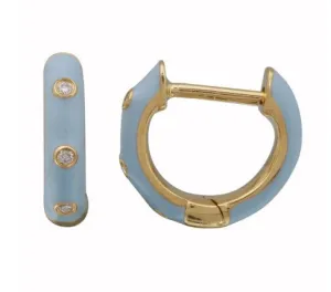 Diamond Enamel Huggies