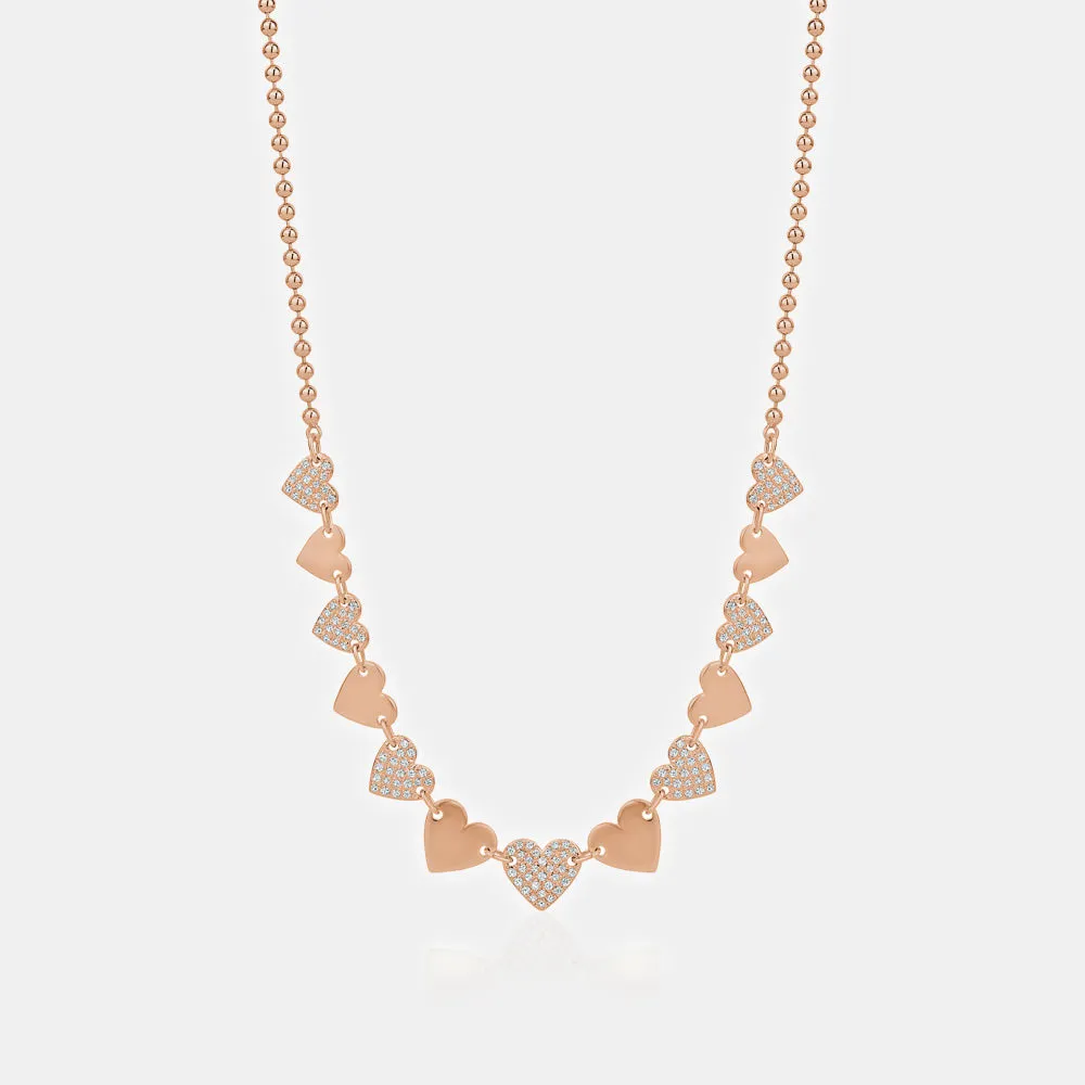 Diamond Heart Beaded Necklace