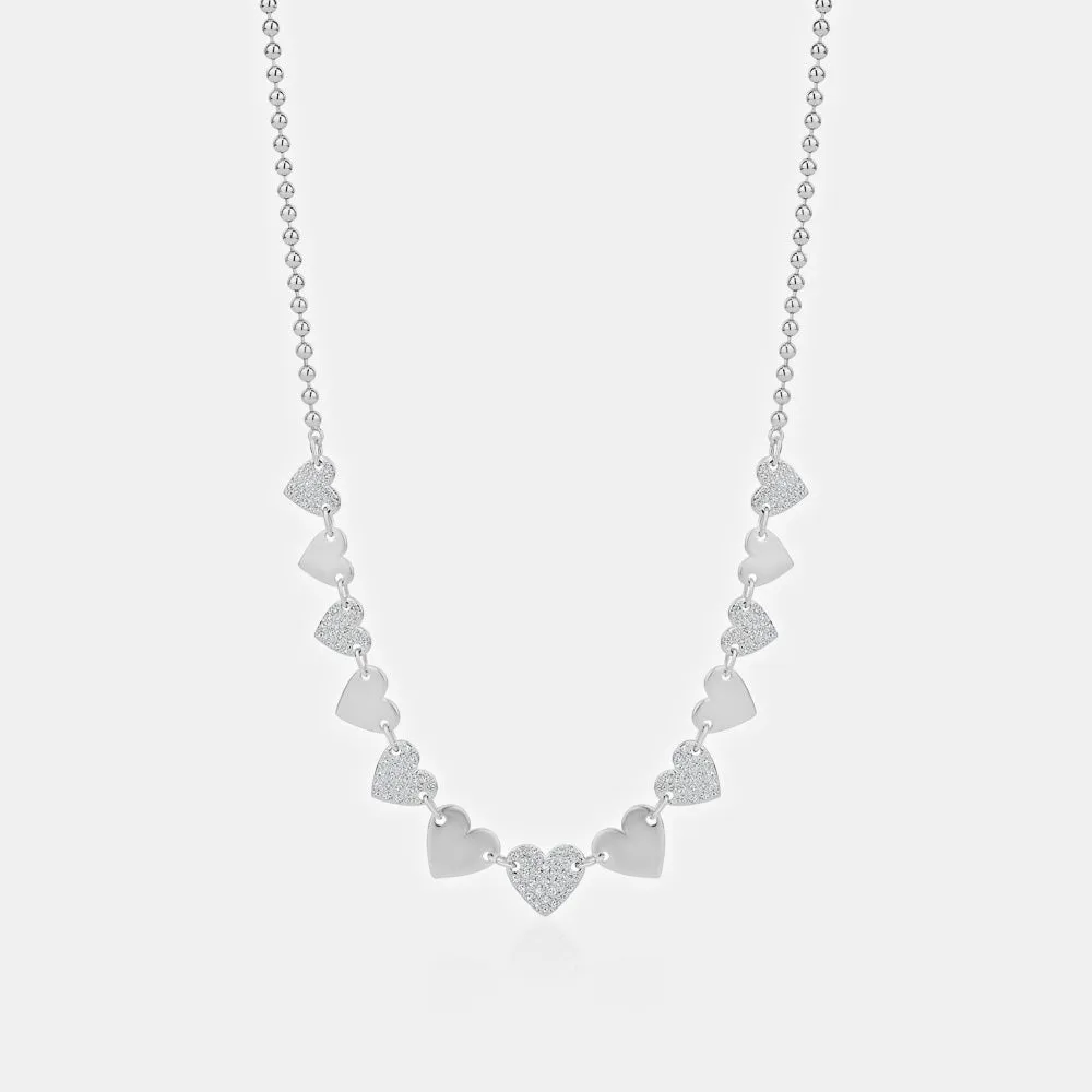 Diamond Heart Beaded Necklace