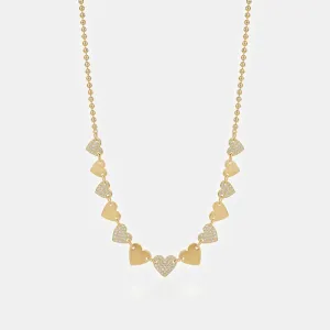 Diamond Heart Beaded Necklace