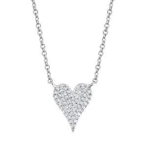 Diamond Pave Heart Pendant Necklace