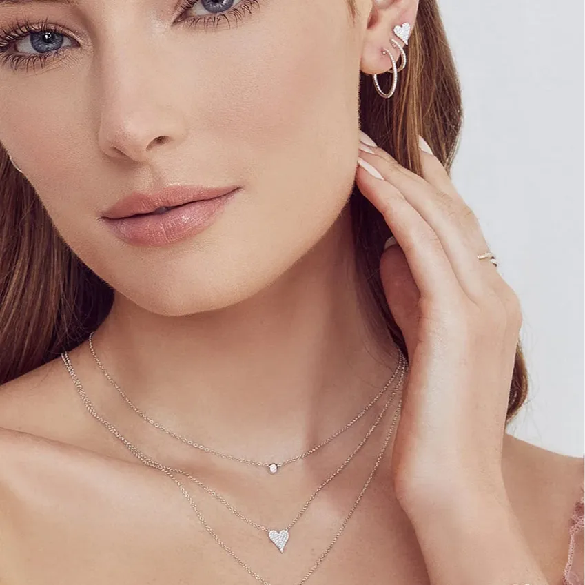 Diamond Pave Heart Pendant Necklace
