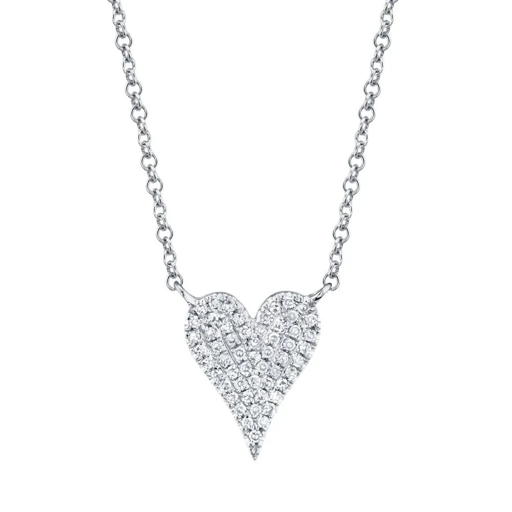Diamond Pave Heart Pendant Necklace
