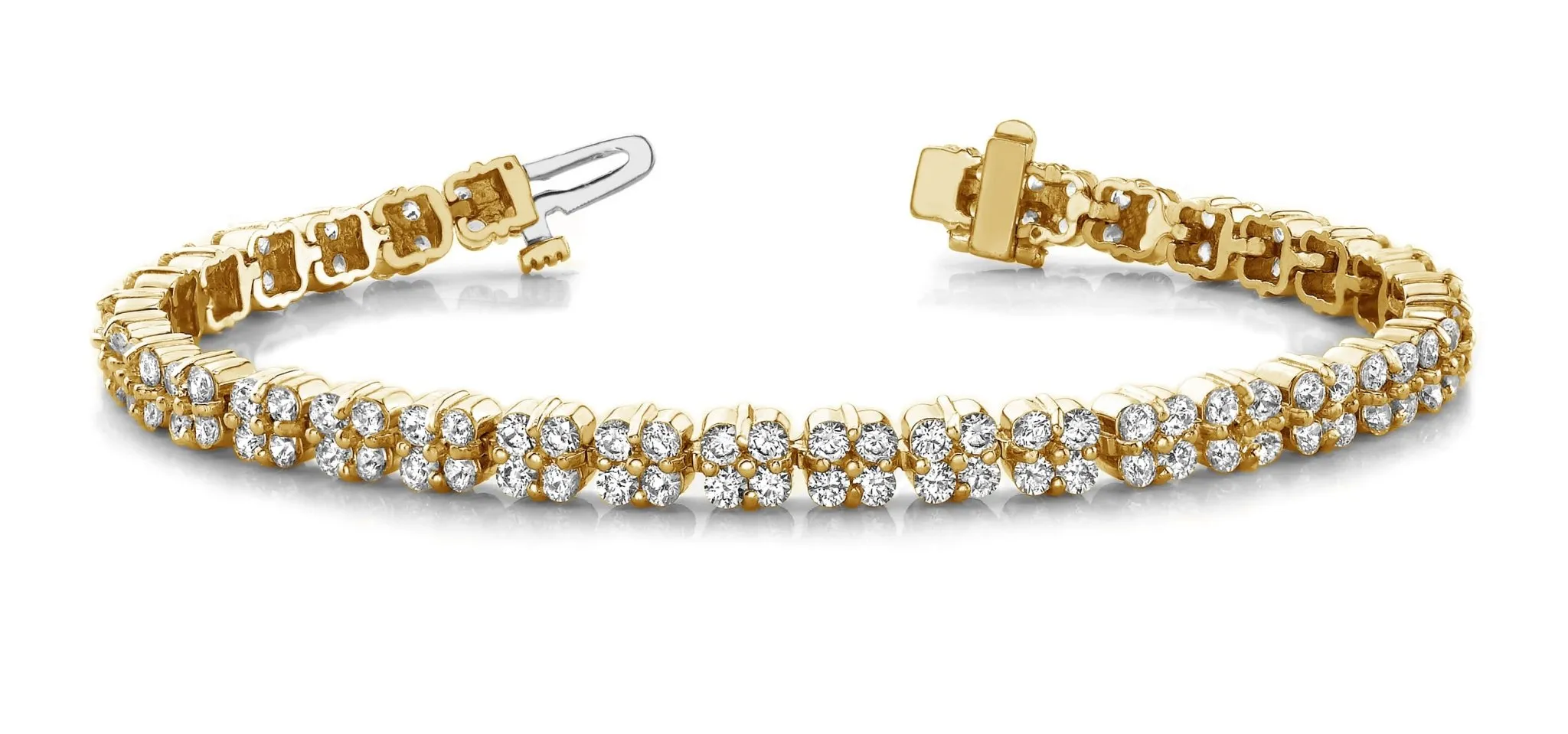 Diamond Squares Bracelet Lab-Grown Diamond with 7.04 ct.(finished) 2.5mm