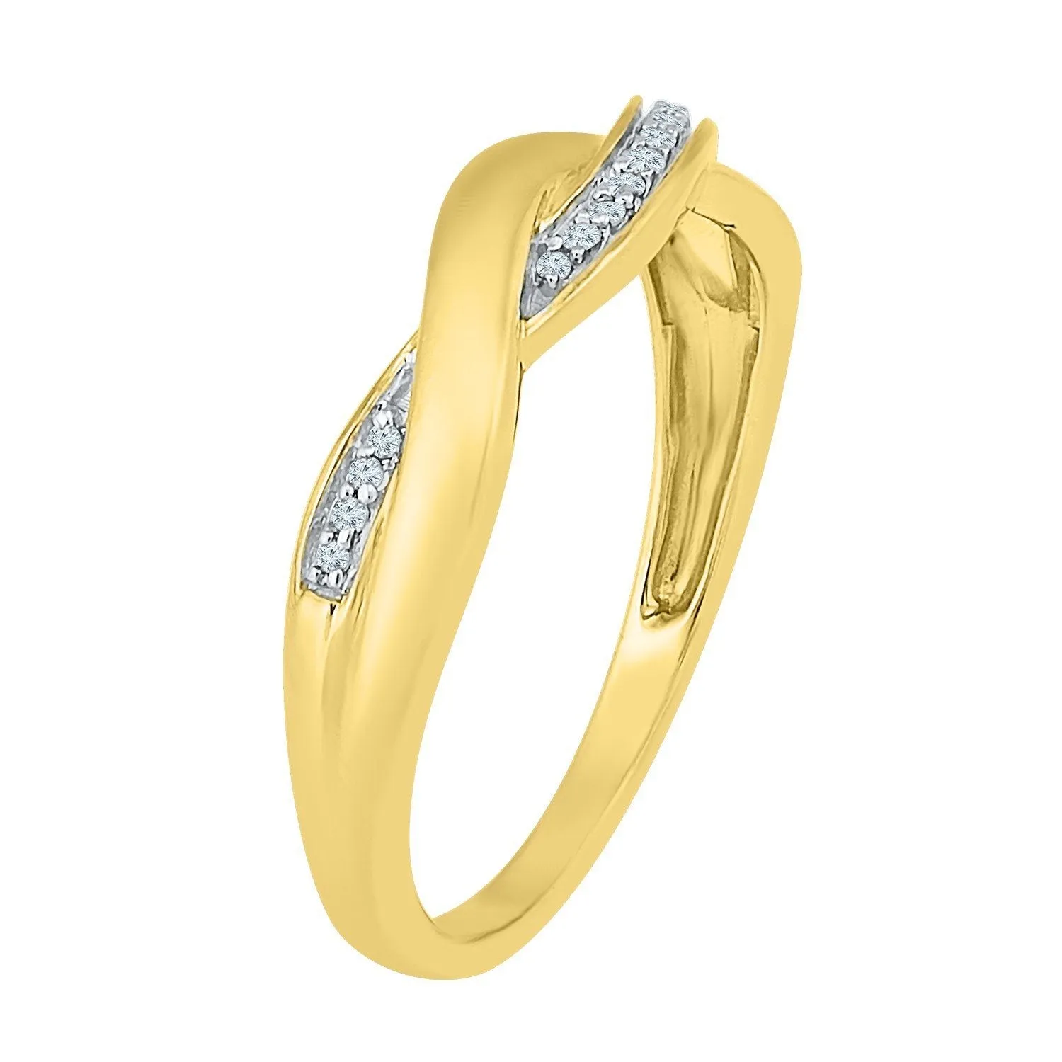 Diamond Stackable Twist Ring in 9ct Yellow Gold