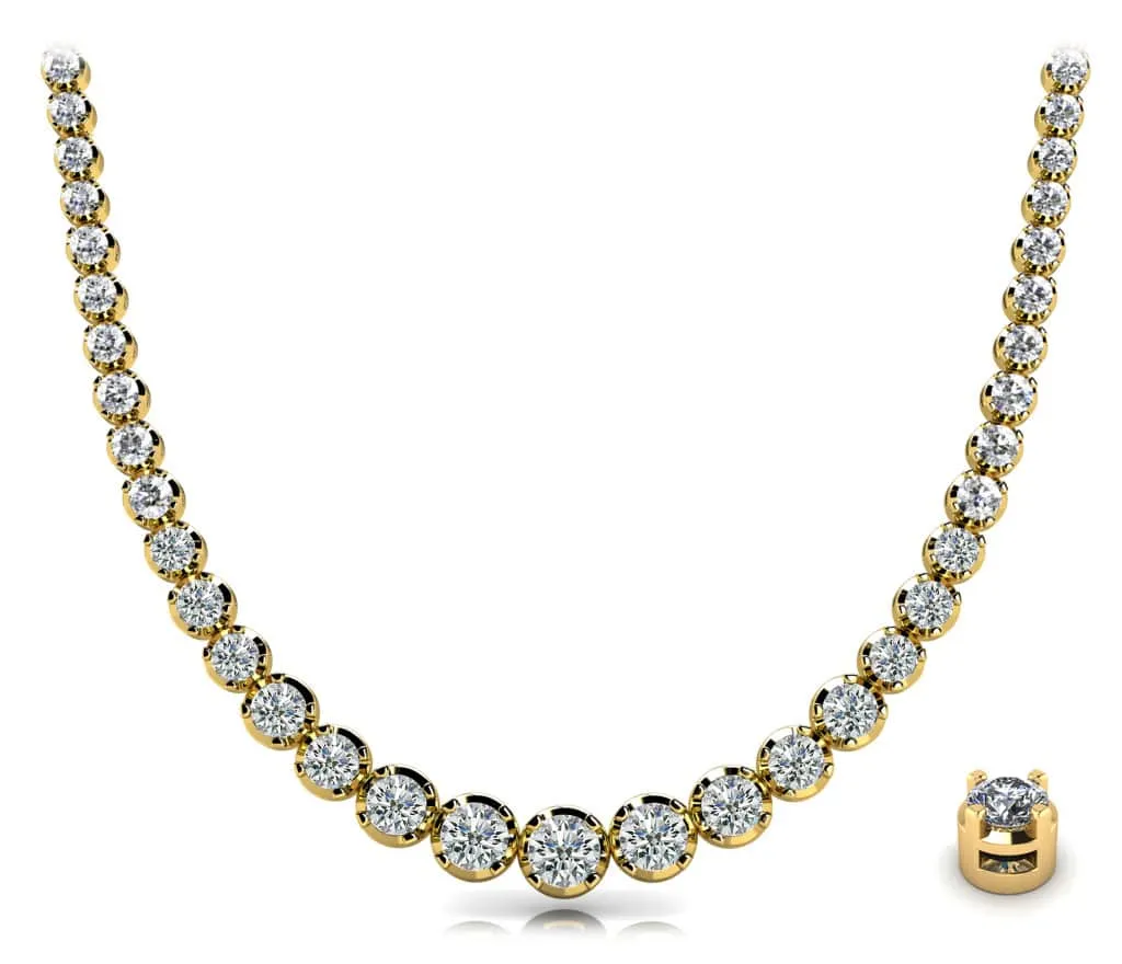 Diamond Strand Necklace In Diamond  with 9.89 ct.(finished)