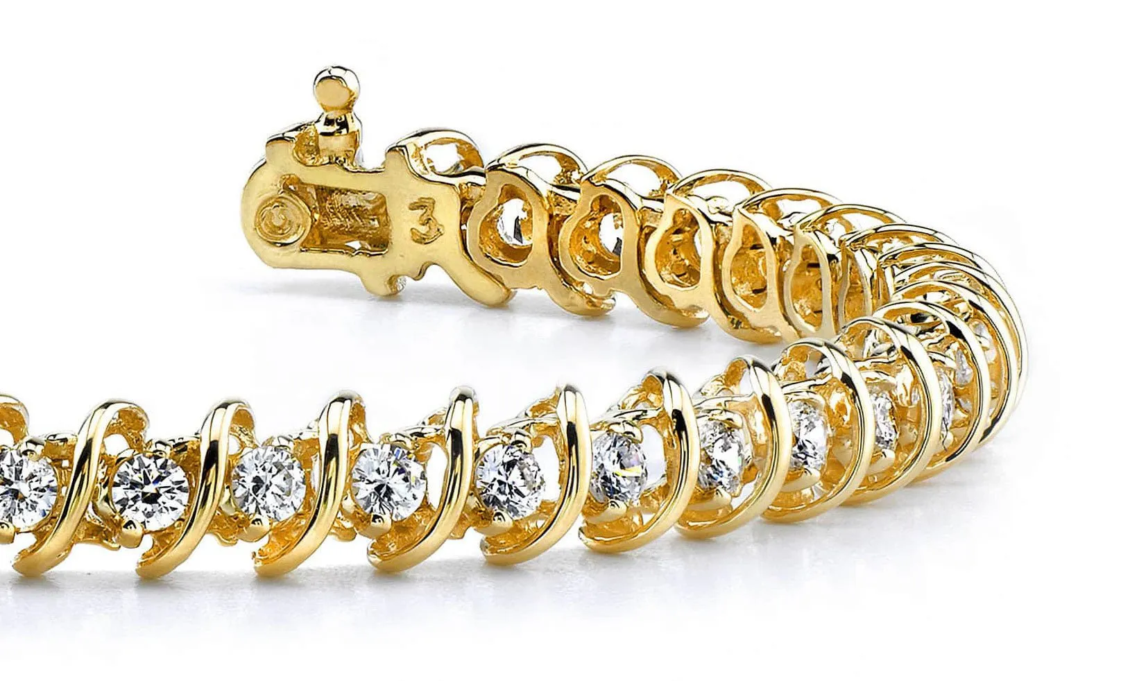 Diamond Swirl Link Lab-Grown Diamond Tennis Bracelet with 10.08 ct.(finished) 4.8mm