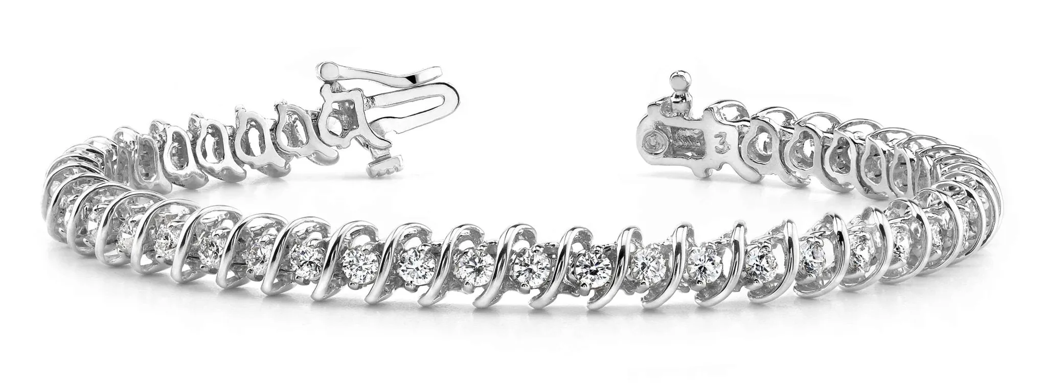 Diamond Swirl Link Lab-Grown Diamond Tennis Bracelet with 10.08 ct.(finished) 4.8mm