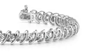 Diamond Swirl Link Lab-Grown Diamond Tennis Bracelet with 6.08 ct.(finished) 3.8mm