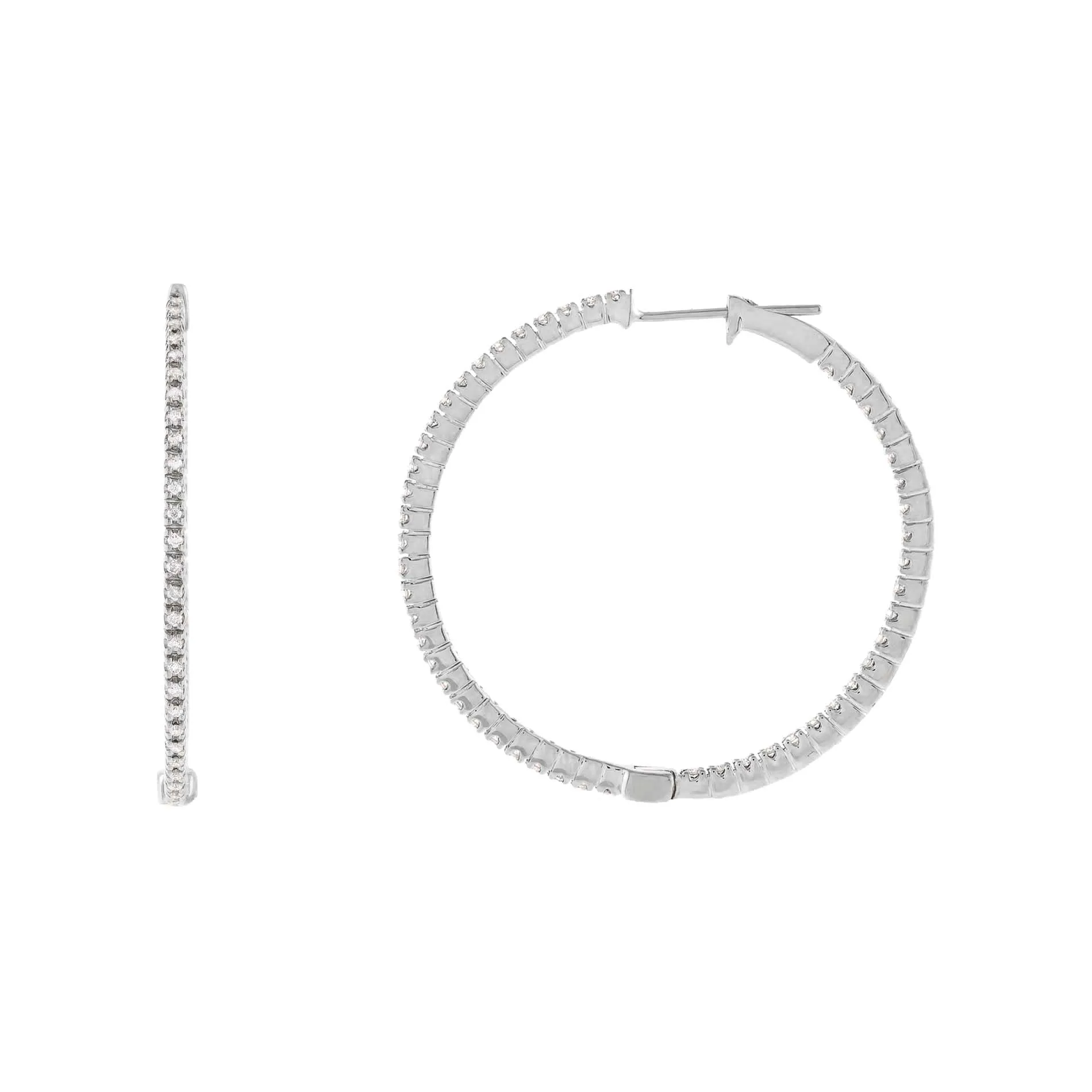 Diamond Thin Hoop Earring 14K