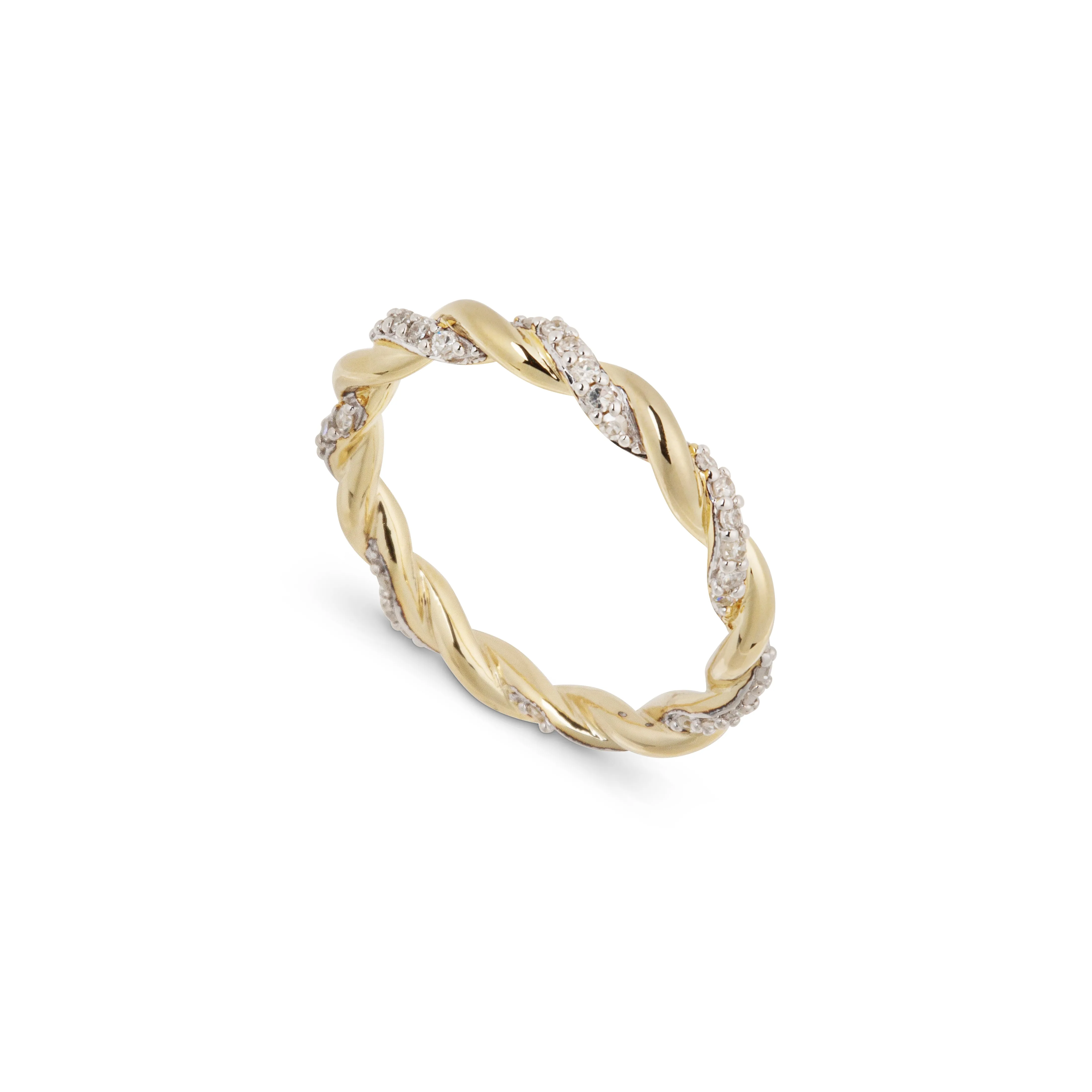 Diamond Twisted Rope Ring