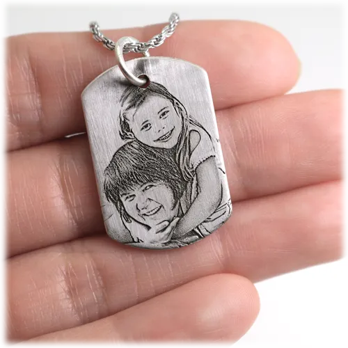Dog Tag Photo Pendant