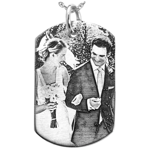 Dog Tag with 3D Photo Pendant