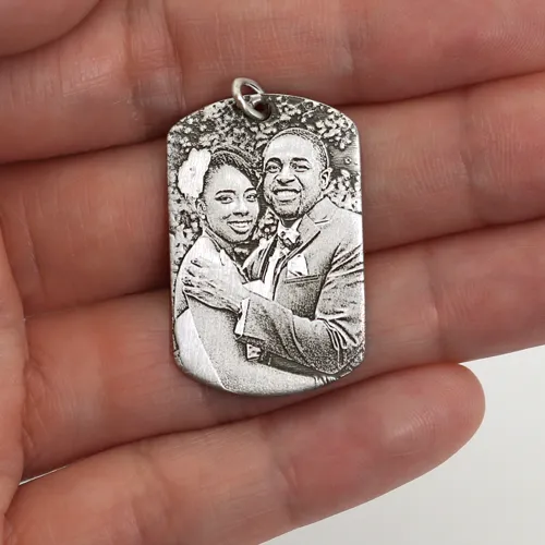 Dog Tag with 3D Photo Pendant