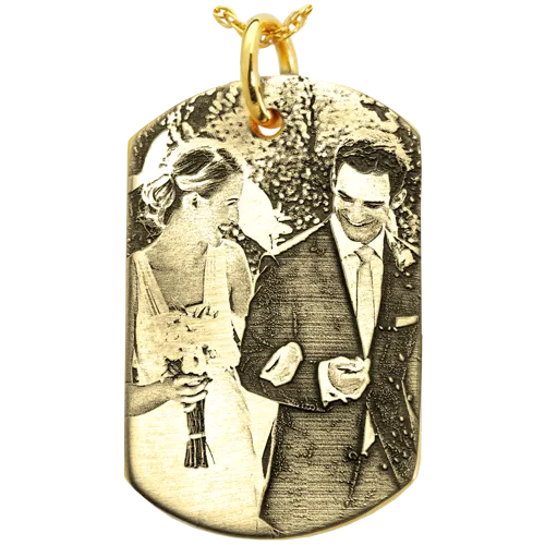 Dog Tag with 3D Photo Pendant