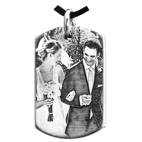 Dog Tag with 3D Photo Pendant