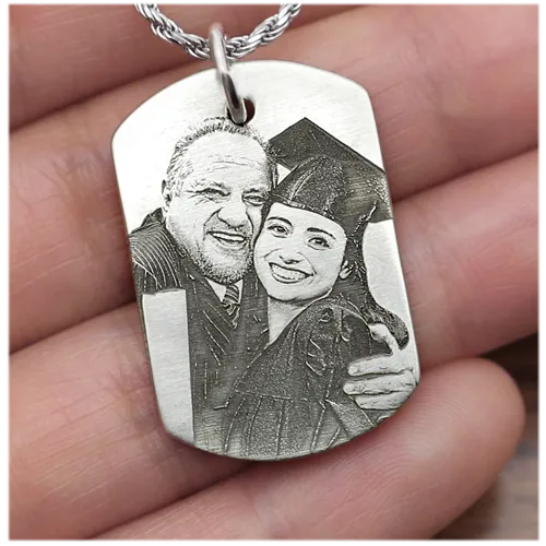 Dog Tag with 3D Photo Pendant