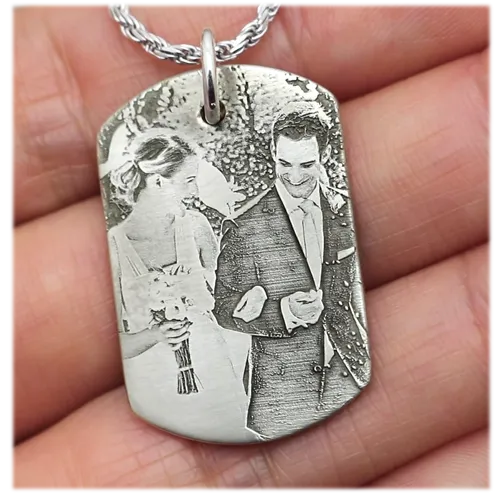 Dog Tag with 3D Photo Pendant